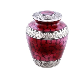 Customized Red Color Aluminium Cremation Urns American Style Adult Memorial Urns Flower Printed Funeral Decorations Colorful - Product Image 5