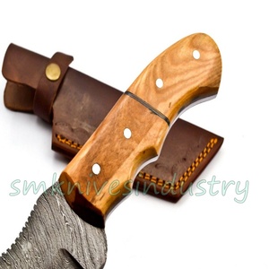 Hecho a mano de acero de Damasco de caza rastreador cuchillo hermosa madera de olivo cuchillo (smk1703) - Product Image 4
