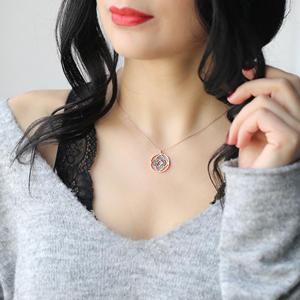 Pendentif à défilement en argent en pierre Turquoise turque, vente en gros, bijoux en argent Sterling 925 tendance pour femme - Product Image 2