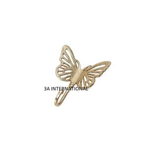 Attrayant Designer Plaqué Papillon Forme Fabriqué À La Main Crochet Mural Cintre Forme Crochet Doré Crochet Mural Monté - Product Image 1