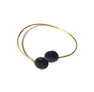 Cristal de curación de cuarzo teñido de piedras preciosas de ónix negro pulseras de piedras preciosas - Product Image 1