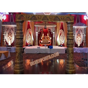 Puerta de bienvenida de FRP para boda india, decoración de fibra dorada, puerta de bienvenida para eventos, puerta de bienvenida asequible - Product Image 1