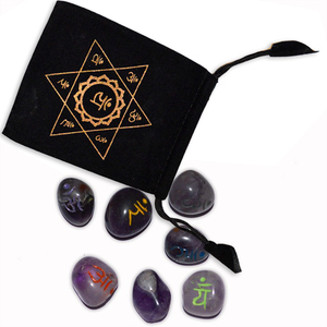Wholesaler of Amethyst <b>Chakra</b> Sanskrit Tumbled <b>Set</b> : Amethyst <b>Chakra</b> Sanskrit Tumbled <b>Set</b> for Sale - Product Image 1