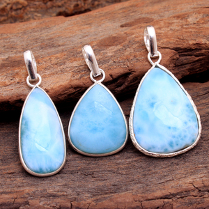 Especial de acción de gracias de larimar piedra venta al por mayor hecho a mano de piedras preciosas colgante de plata de ley 925 colgante de plata de la joyería - Product Image 5