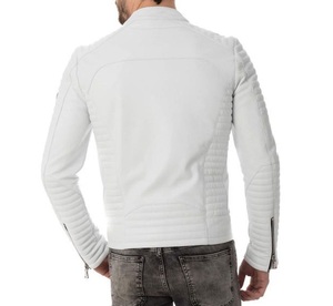 แจ็คเก็ตแฟชั่นลำลองออกแบบใหม่ฤดูหนาว2021แกะหนัง Zip Up ผู้หญิงสีขาว - Product Image 2