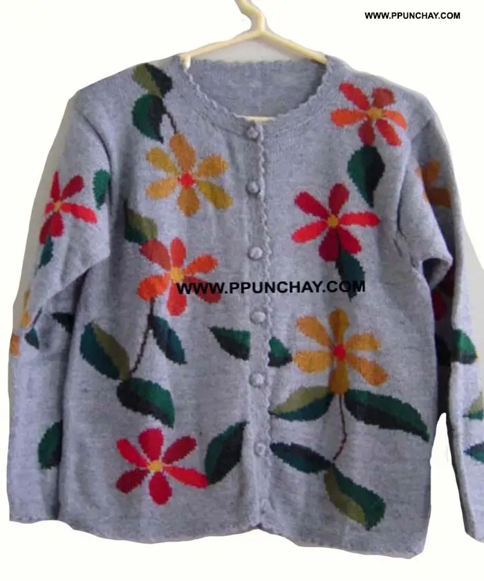 Alpaka Cardigan Sweater Ppunchay Peru Handgemachtes "S" für Frauen Anden Ethnic Soft