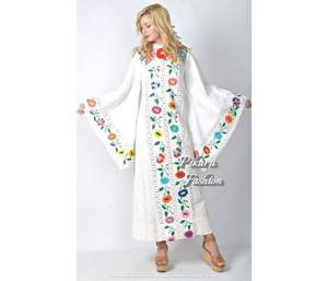 Colección de lujo 2024 para mujer, vestido caftán elegante étnico Floral de manga larga con bordado pesado tejido hasta el suelo - Product Image 1