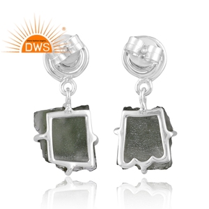 Pendiente colgante de piedras preciosas de moldavita Natural de Plata de Ley fina 925 para mujer, joyería para mujer, regalo para ella - Product Image 3