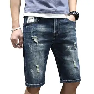 джинсы мужские оригинальные брендовые по доступной цене Suppliers-Оптовая продажа, эластичные джинсовые шорты на заказ, мужские летние короткие джинсы