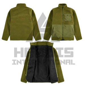 Good Quality <b>Sherpa</b> <b>Fleece</b> Custom Design Winter Thick Black and Custom Colors <b>Sherpa</b> <b>Fleece</b> Jacket for Men - Product Image 4