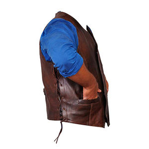 Gilet de sport décontracté d'extérieur Multi-poches Sans manches Vestes en cuir pour hommes - Product Image 3