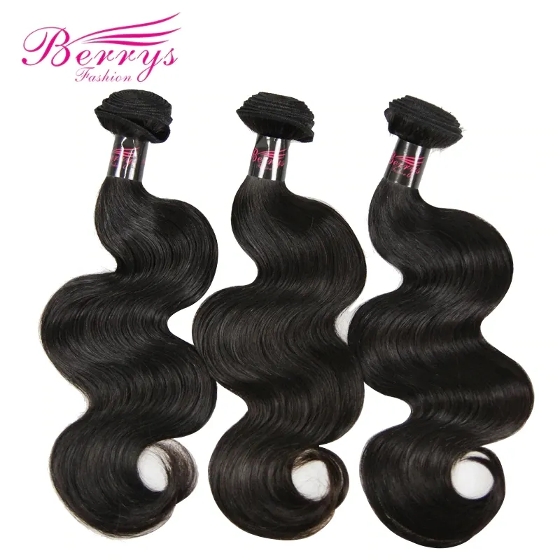 Indian Hair Raw Unprocessed Human Virgin Hair Extension 8''-30'' Body Wave Bundles Berrys Fashion Silky Soft Hair Weaving