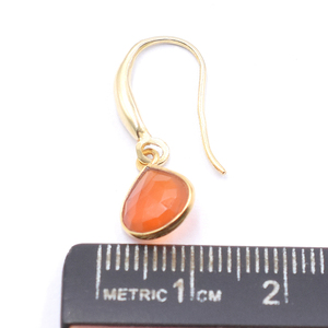 Boucles d'oreilles en argent 925 agate rouge 24-26mm en forme de coeur avec fil d'oreille plaqué or et argent - Product Image 4