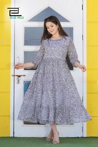 Ensemble Kurta en rayonne imprimée Kurti avec Dupatta pour toutes les occasions, robes de mariée indiennes pour femmes - Product Image 3