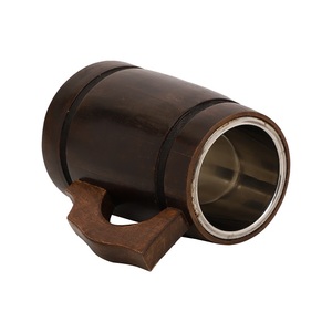 Wooden Ecofriendly Beer <b>Mug</b> Classical Style Stainless Steel <b>Big</b> Size Beer <b>Mug</b> for Sale Latest Trend Largest Manufacture Company - Product Image 3