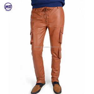 กางเกงขายาวหนังพียูขากว้างสำหรับผู้ชาย,กางเกงแฟชั่นใหม่ใส่บนเวทีกางเกงหนังเซ็กซี่ - Product Image 6