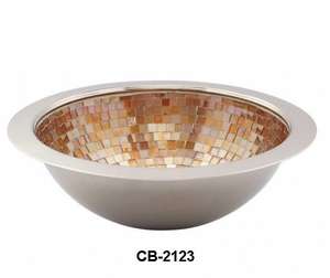 นักออกแบบโมเสคที่หรูหราUndermountทองแดงล้างอ่างล้างจานห้องน้ํา - Product Image 1