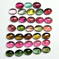 Natürliche Qualität Mehrfarbiger Turmalin Lose Cabochon Oval Form Einfacher Schmuck für Halskette/Armband Großhandels preis