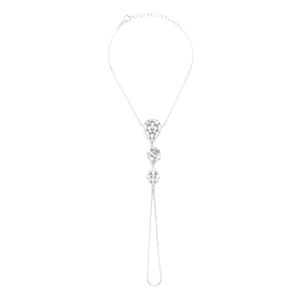 Baguette-pulsera de dedo con abalorio único para mujer, de Plata de Ley 925, joyería delicada de moda para mujer - Product Image 1