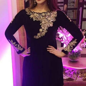 BEAUTIFUL EMBROIDERY WITH CRYSTAL GLASS BEADS,STONE ,DABKA WORK on STYLISH KAMEEZ, STUNNING <b>PANT</b> for Party-WEAR & WEDDING @ 2021 - Product Image 1