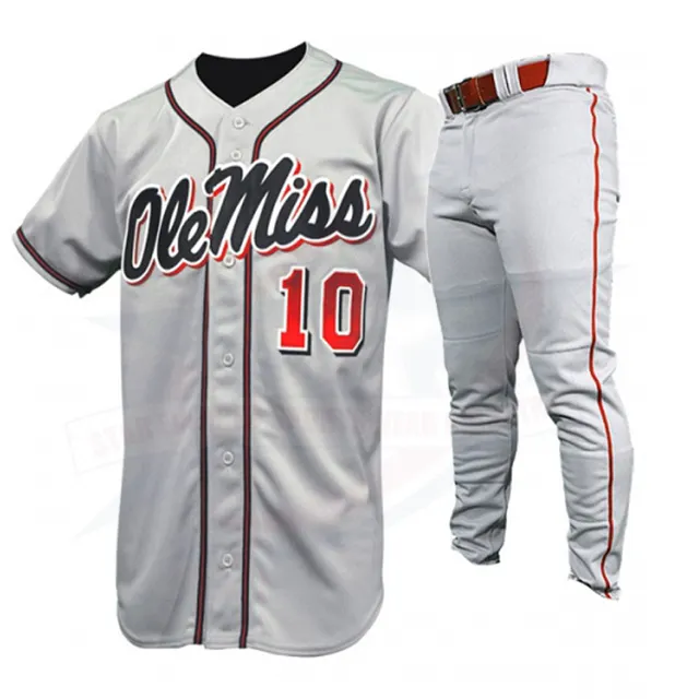 Newest Style Custom Polyester Made Baseball Jersey Uniform Plain Regular Fit And Top Quality Stitching Baseball Uniforms