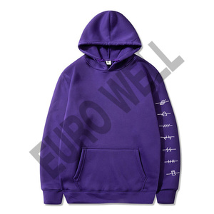 Sudadera con capucha de gran tamaño personalizada para hombre de algodón 100% más vendida, ropa de calle de moda sin marca con diseño forrado, tejido de punto de talla grande - Product Image 5