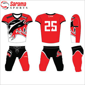 Uniformes de football américains personnalisés par sublimation, nouveau design respirant, uniformes de pratique et de jeu américains bon marché. - Product Image 1