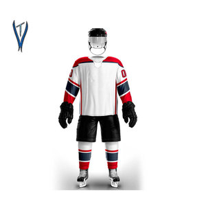 Uniformes de hockey sobre hielo personalizados de alta calidad Ropa deportiva OEM con impresión de sublimación completa de doble cara con nombre de equipo y estilo de conjunto de jugadores - Product Image 1