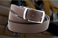 Ceinture en cuir suédé marron bordeaux 35 mm, boucle en alliage, fabriquée en Italie, boîte de 6 tailles assorties