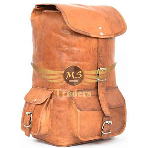 Mochila con estampado de logotipo personalizado, bolsas de viaje para exteriores, mochila de viaje para exteriores de cuero genuino Vintage a la moda 2024 - Product Image 4