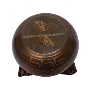 Bol chantant rond tibétain en laiton avec coussin et bâton Cadeaux de relaxation pour femmes et hommes Rana Overseas Inc de l'Uttar Pradesh - Product Image 4
