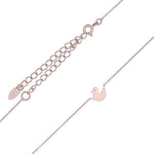 Collar de cadena de oro rosa con pato encantador - Product Image 1
