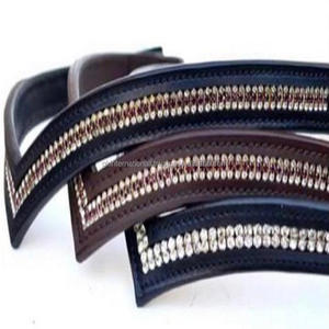 Banda multicolor de cuero para cejas, banda de cuero genuino con cristales, color marrón o negro, con tallas personalizadas, hermoso y elegante - Product Image 2