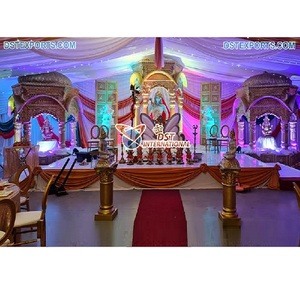 Royal Style Fiber Wedding <b>Stage</b> Kenya Traditional Golden Fiber <b>Stage</b> for Wedding South Indian Wedding Kalyanam <b>Stage</b> Mandap - Product Image 1