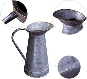 Vase à fleurs en métal galvanisé au design décoratif avec forme de pot floral parfait pour les accessoires de décoration de salon et de jardin - Product Image 5