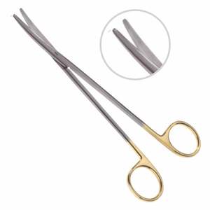 Gold Color Scissors Delicate Metzenbaum Onyx Scissors 7'' (18cm), Curved - Product Image 1