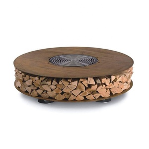 Tavola rotonda d'acciaio resistente del pozzo del fuoco del Corten di GN-OF-013 degli incendi all'aperto con i sedili - Product Image 2