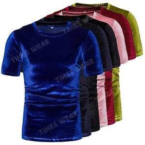 Camisetas de manga corta de terciopelo para hombre, Jersey informal ajustado de alta calidad, Tops de terciopelo - Product Image 1