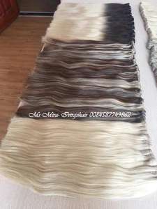 Extensión de cabello liso sedoso Camboyano con cutículas completas de doble trama hecha a máquina Tejido de cabello humano Rubio - Product Image 5