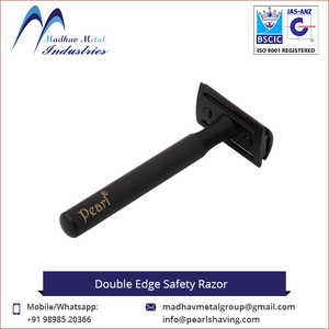 Venta al por mayor de increíble maquinilla de afeitar de seguridad de doble filo personalizada/Madhav, con cuchillas de acero inoxidable y mango de latón para hombres - Product Image 6