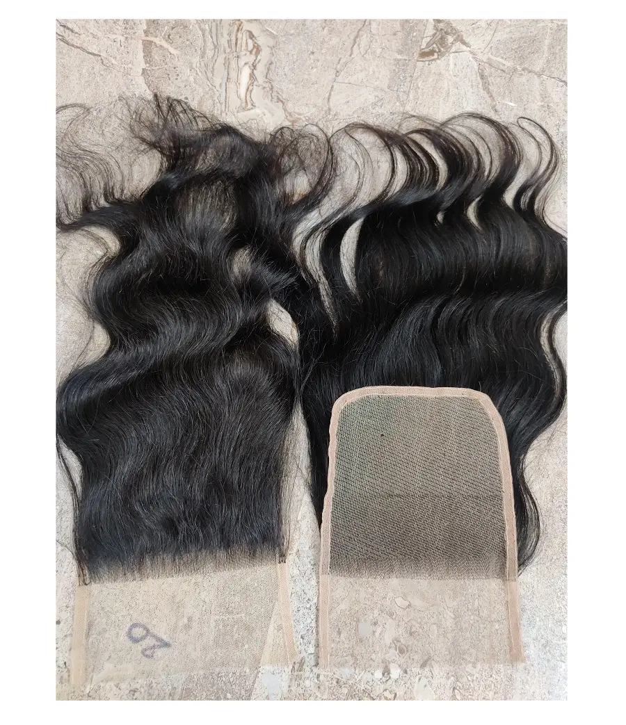 100% मानव बाल सस्ते स्विस फीता क्लोजर वर्जिन बाल मेड से प्राकृतिक चेन्नई में मंदिर बाल
