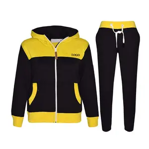 New Hooded Top And Bottom Sweat Suit Set For Kids / Best Quality Fleece Brand Logo Sports Wear Cheap Tracksuits For Boys