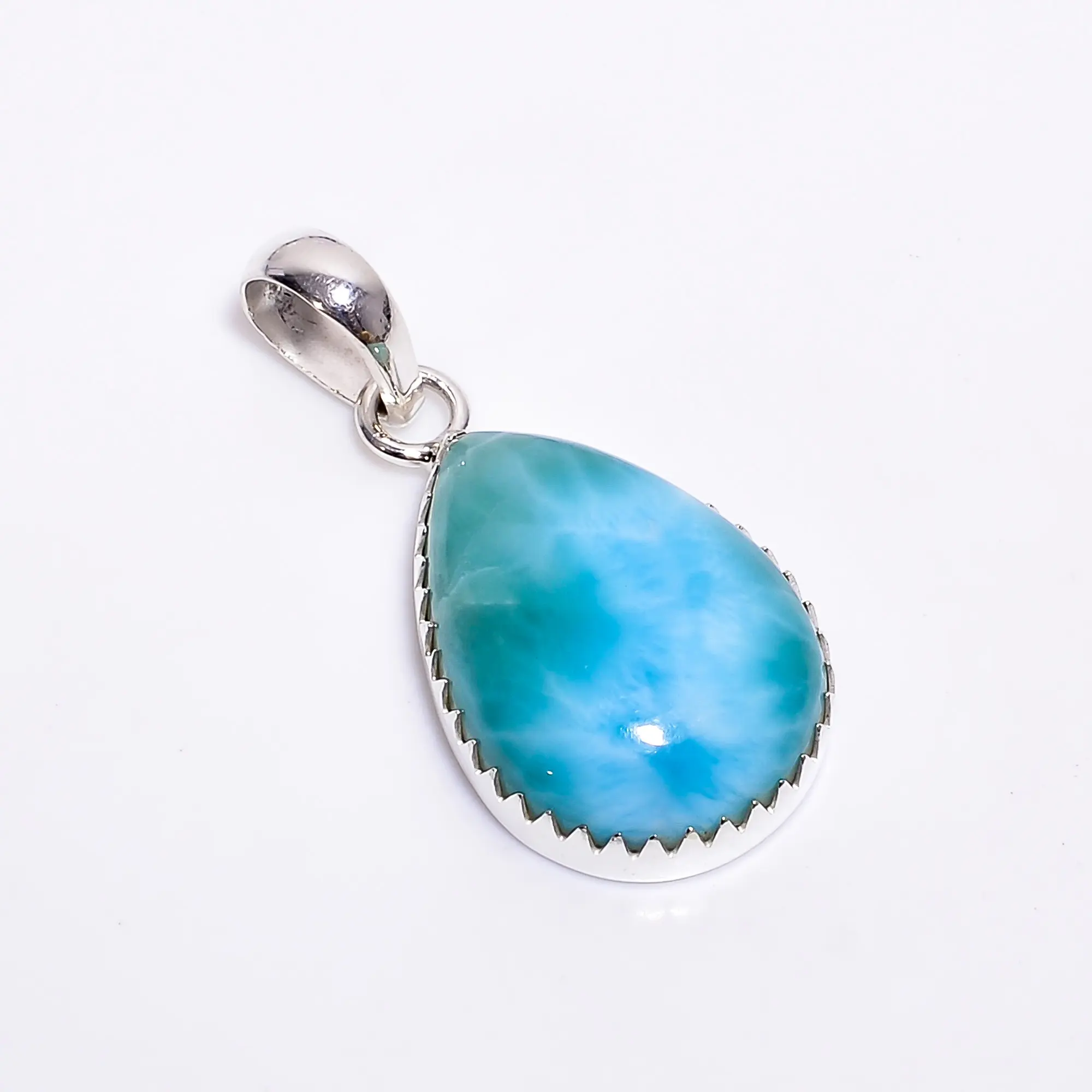 Beaux pendentifs Larimar, Design fait à la main, cadeau 100% naturel, argent Sterling 925 tendance