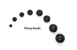 Perles en bois d'ébène noir mat naturel faites à la main, rondes, de 6 à 20 mm, accessoires pour bracelet DIY, Riddhi Siddhi EWB101 - Product Image 2
