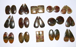 Cabochon naturel en rose ample, paires de pierres précieuses, jaspe polychromes, pour la fabrication de bijoux, bricolage, vente en gros - Product Image 2