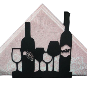 Porte-serviettes en fer en métal noir taille moyenne haute qualité forme personnalisée prix abordable décor de Table élégant - Product Image 5