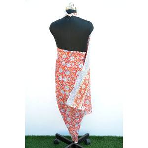 Écharpe naturelle en coton pour femmes, accessoire de mode léger, fait à la main, taille unique, unisexe, pour l'été, paréo, sarong, foulard pour la tête, turban, teinture par nouage - Product Image 5