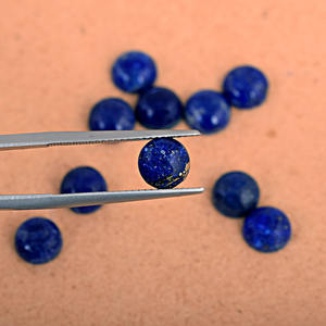 Cabochon rond en Lapis Lazuli naturel, pierre précieuse calibrée, prix de gros, cabochon rond calibré fait main - Product Image 3