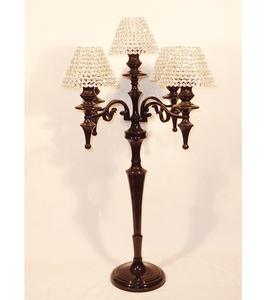 Candelabre en cristal fantaisie de qualité supérieure, noir, style classique, décoration de mariage, centre de table, candelabre pour la maison et le mariage - Product Image 1