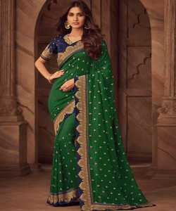 เสื้อผ้าผู้หญิงอินเดียพิมพ์ลายจับฉลากสำหรับใส่ได้ทุกวันดีไซน์เนอร์ปักลายปักประดับหิน - Product Image 4